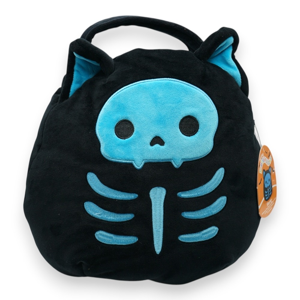 Squishmallows Original Stump the Skeleton Cat-Soft Plush Candy Bucket-‎ Bag